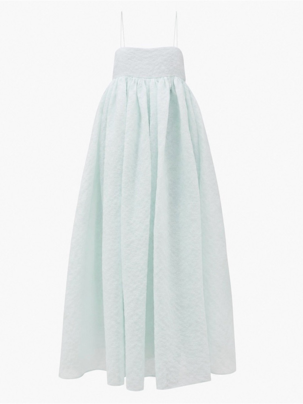 CECILIE BAHNSEN Beth Voluminous Empire-Line Cami Mint Blue Maxi Dress